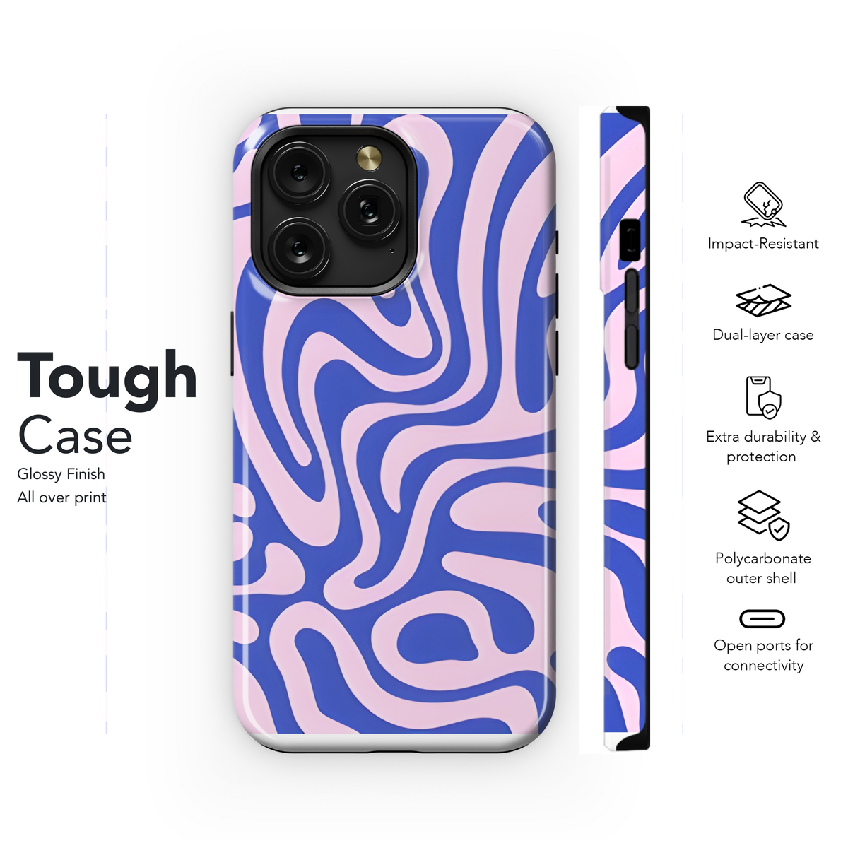 Vibrant Retro Wavy Pattern Phone Case iPhone Samsung Cover Pixel 2155 - Image 6