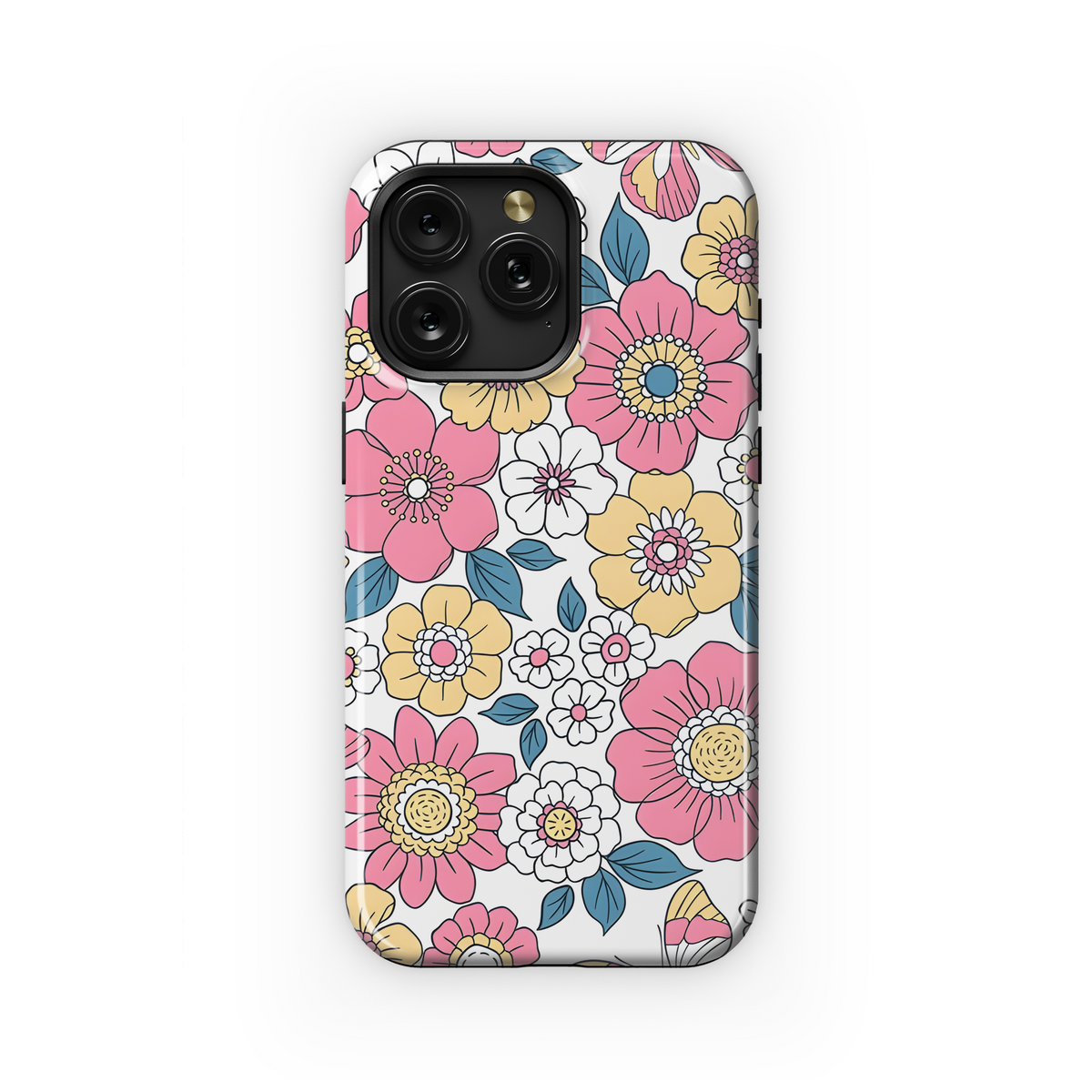 Vintage 60s floral Phone Case iPhone Samsung Cover Pixel 2487 - Image 1