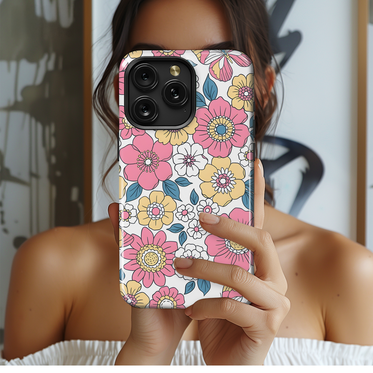 Vintage 60s floral Phone Case iPhone Samsung Cover Pixel 2487 - Image 2