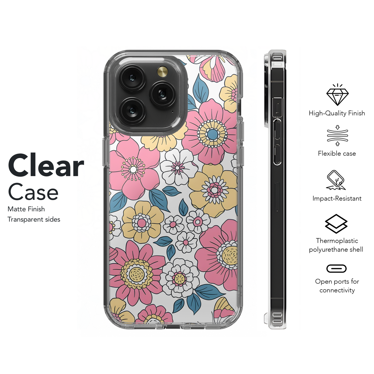 Vintage 60s floral Phone Case iPhone Samsung Cover Pixel 2487 - Image 8