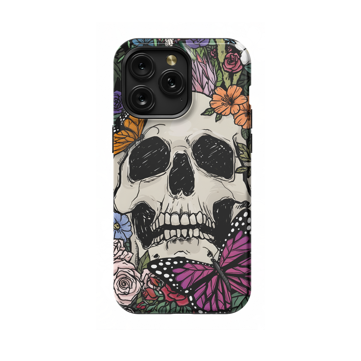 Vintage Butterfly Skeleton in Bloom Phone Case iPhone Samsung Cover Pixel 716 - Image 1