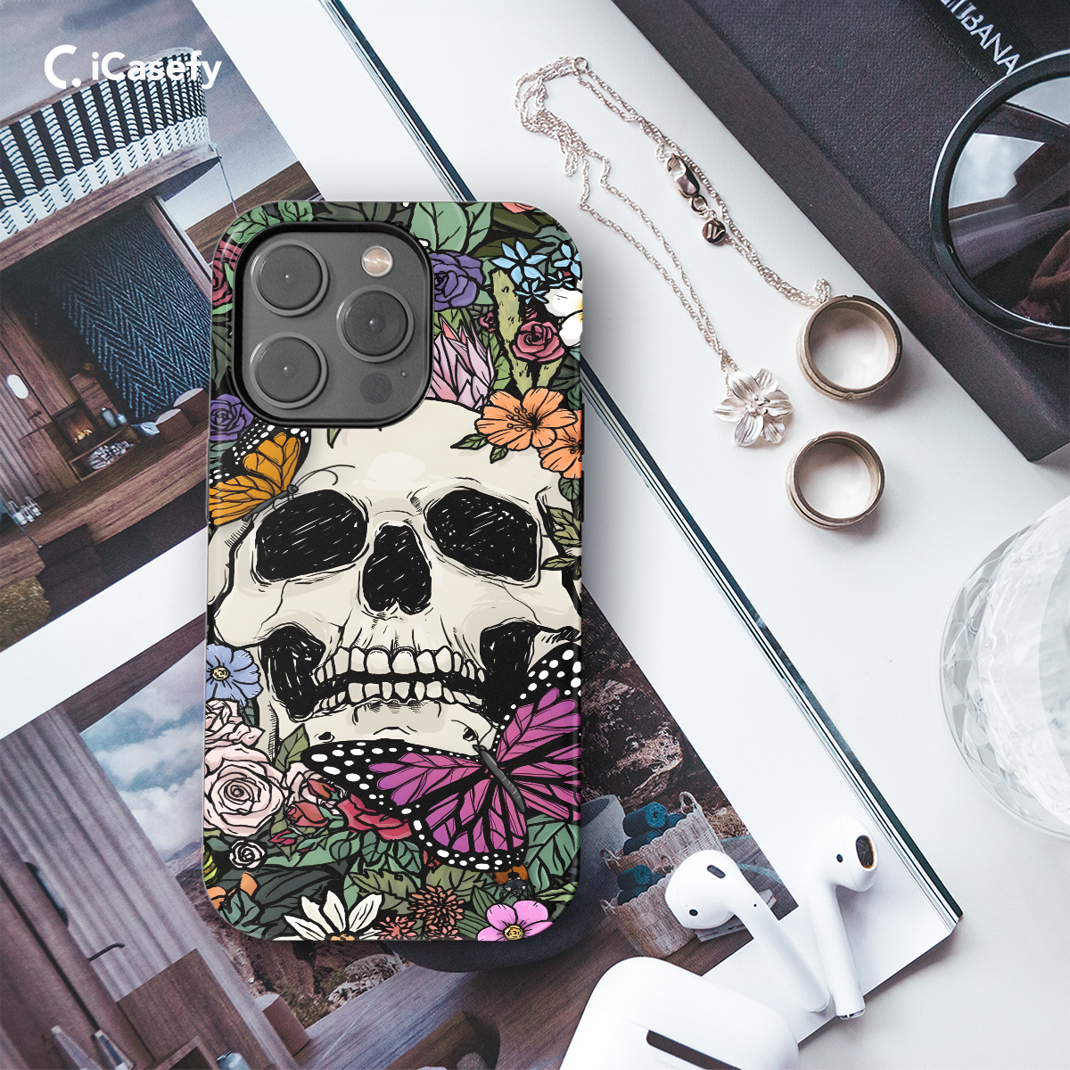 Vintage Butterfly Skeleton in Bloom Phone Case iPhone Samsung Cover Pixel 716 - Image 3