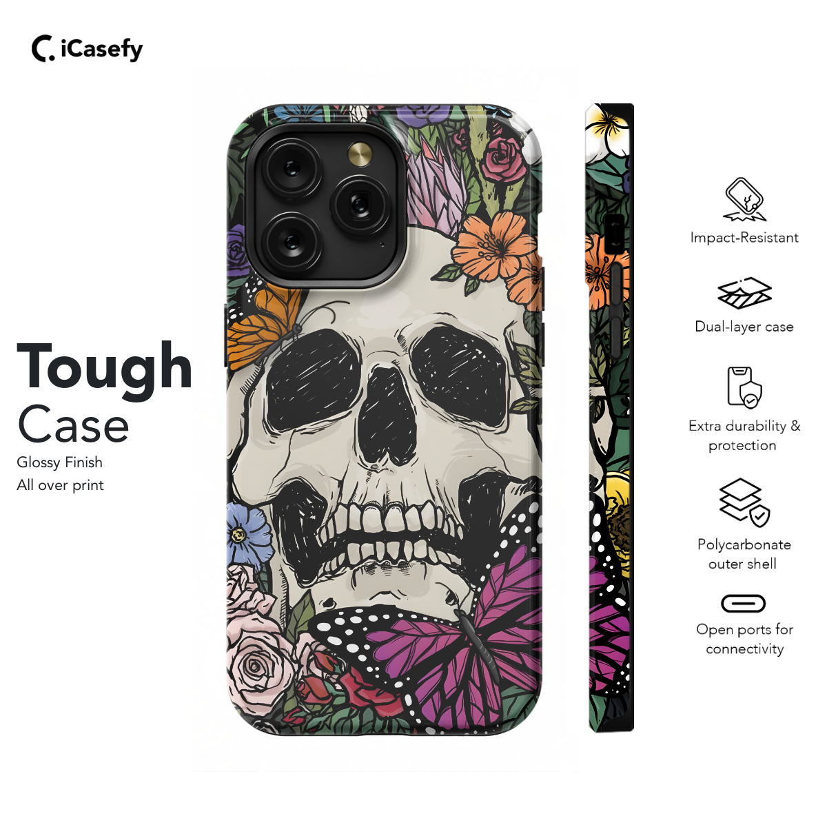 Vintage Butterfly Skeleton in Bloom Phone Case iPhone Samsung Cover Pixel 716 - Image 5