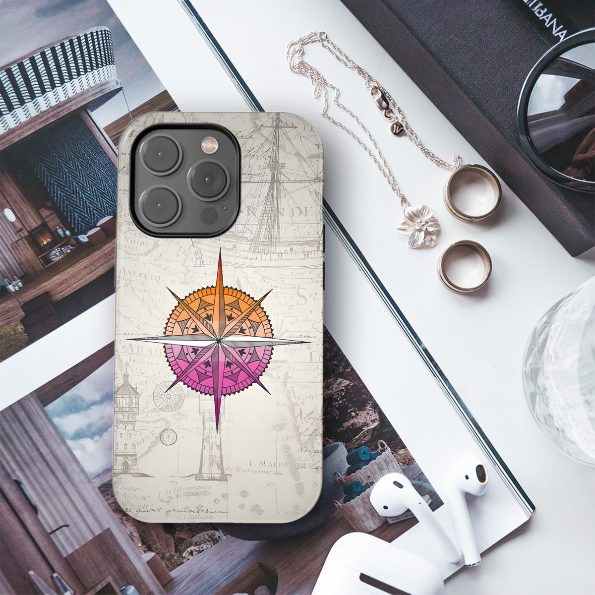 Vintage Compass Rose Map Phone Case iPhone Samsung Cover Pixel 4235 - Image 3