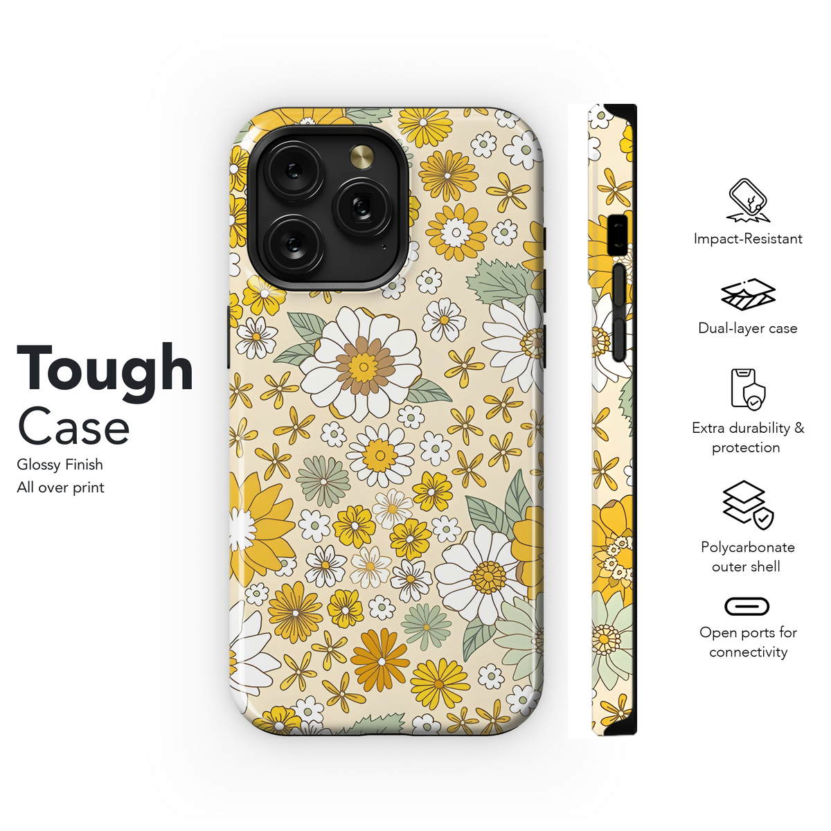 Vintage Floral Hippie Phone Case iPhone Samsung Cover Pixel 2853 - Image 6