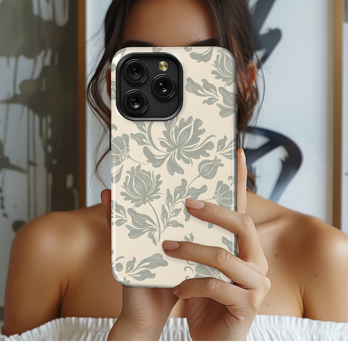 Vintage Floral Seamless Phone Case iPhone Samsung Cover Pixel 2345 - Image 2