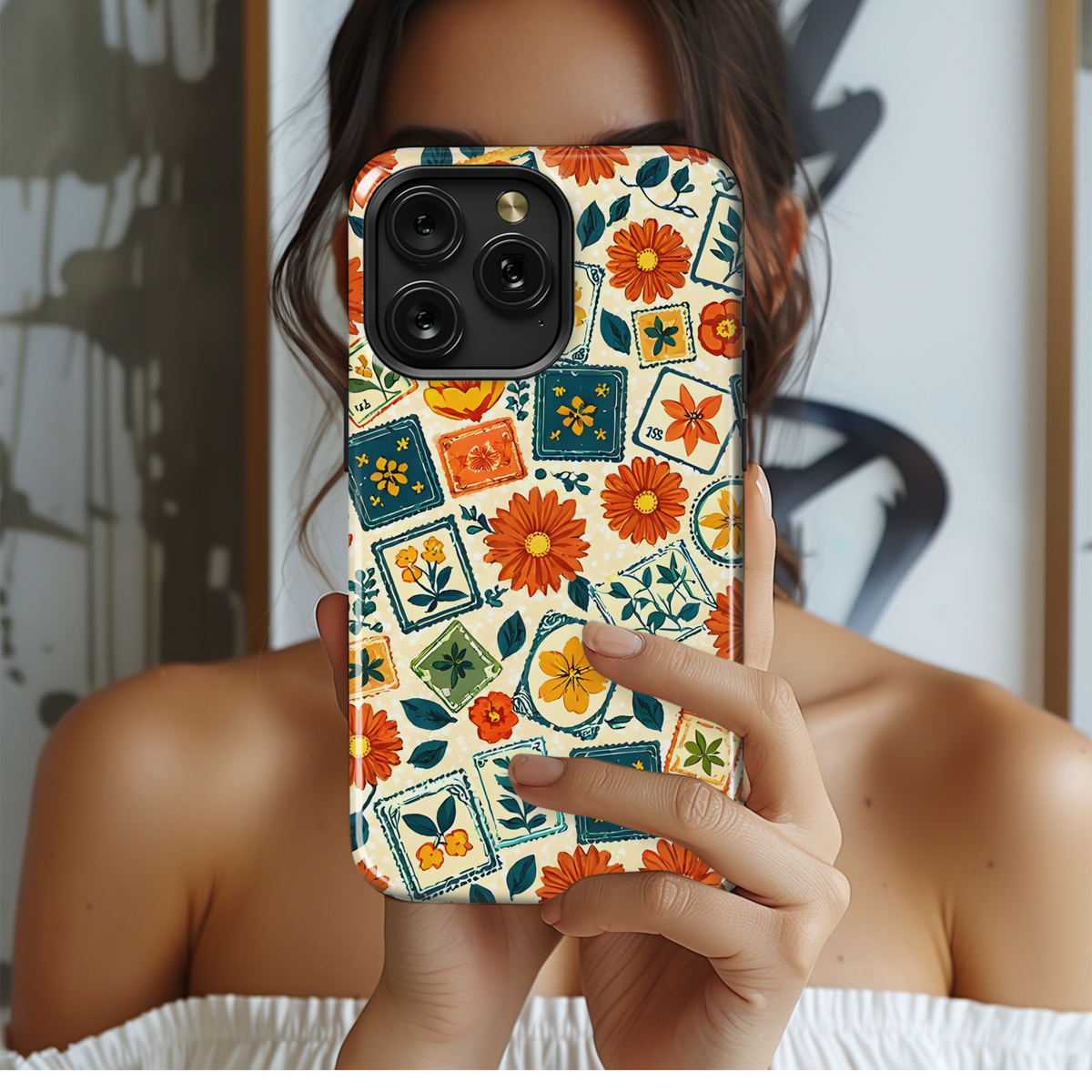 Vintage Floral Stamps
 Phone Case iPhone Samsung Cover Pixel 4025 - Image 2