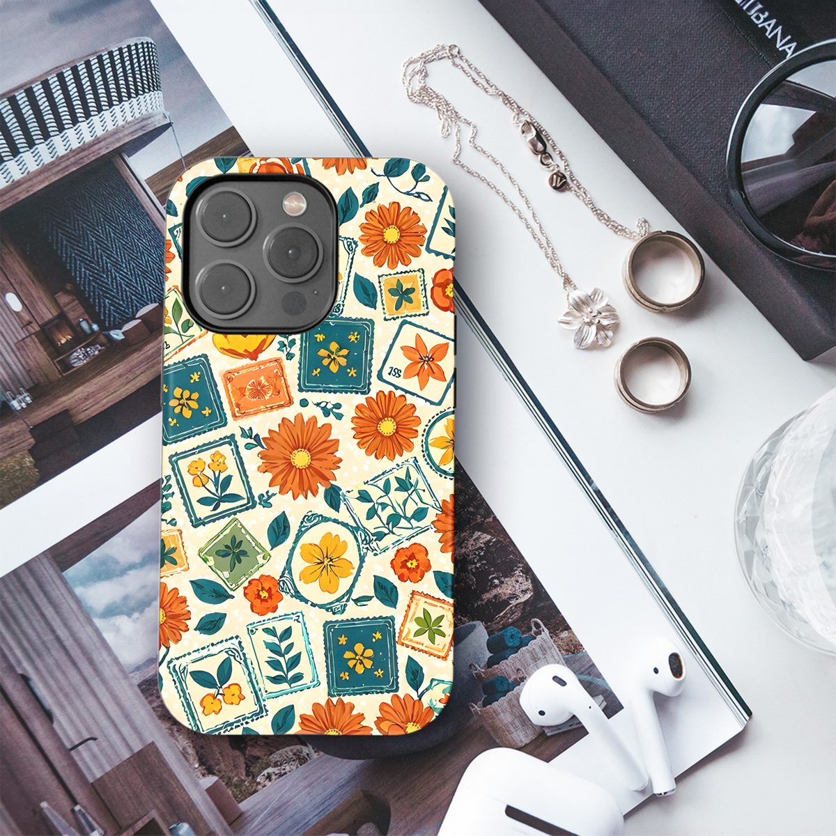 Vintage Floral Stamps
 Phone Case iPhone Samsung Cover Pixel 4025 - Image 3