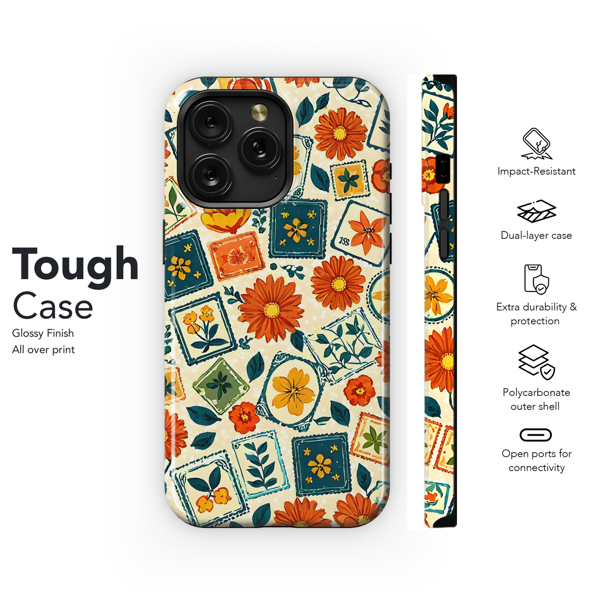 Vintage Floral Stamps
 Phone Case iPhone Samsung Cover Pixel 4025 - Image 6