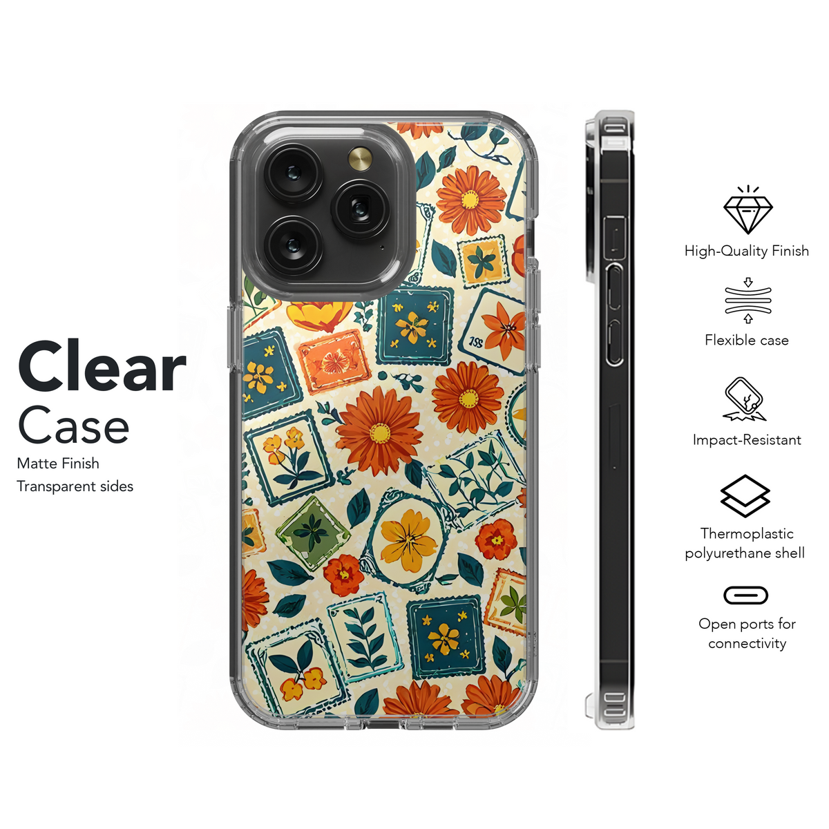 Vintage Floral Stamps
 Phone Case iPhone Samsung Cover Pixel 4025 - Image 8