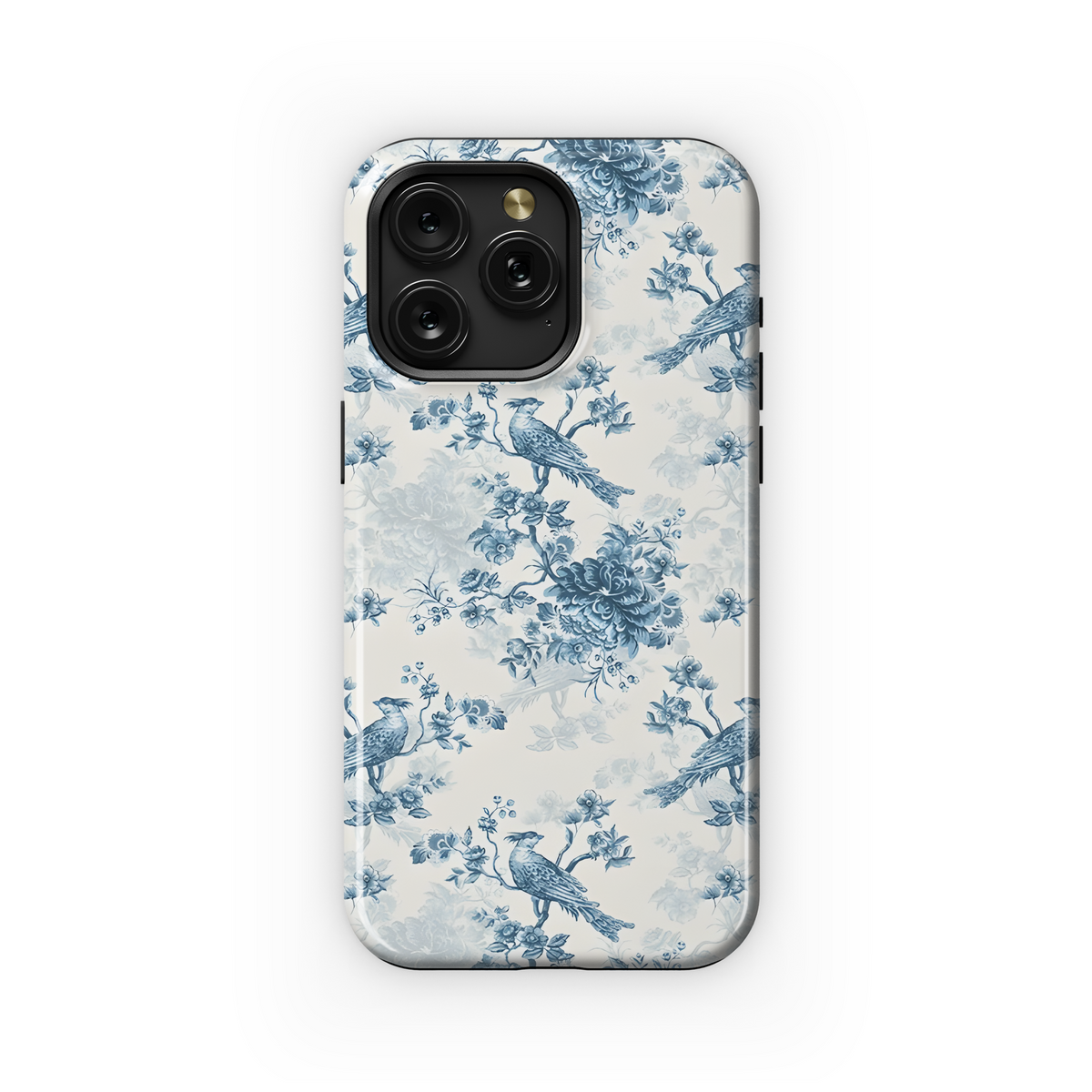 Vintage Floral Wildflower Blue Toile De Jouy Phone Case iPhone Samsung Cover Pixel 1833 - Image 1