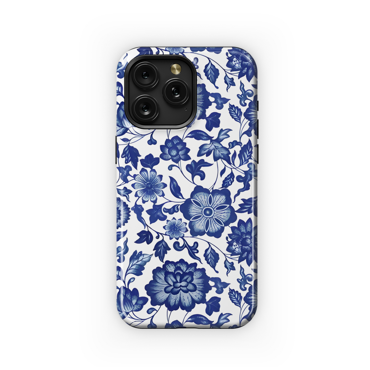 Vintage Floral Wildflower Blue Toile De Jouy Phone Case iPhone Samsung Cover Pixel 1840 - Image 1