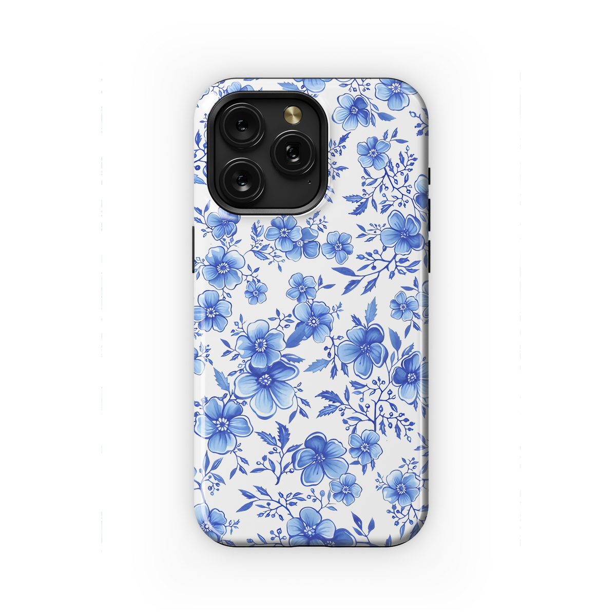 Vintage Floral Wildflower Blue Toile De Jouy Phone Case iPhone Samsung Cover Pixel 1842 - Image 1