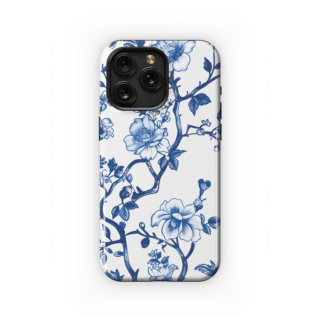 Vintage Floral Wildflower Blue Toile De Jouy Phone Case iPhone Samsung Cover Pixel 1843 - Image 1