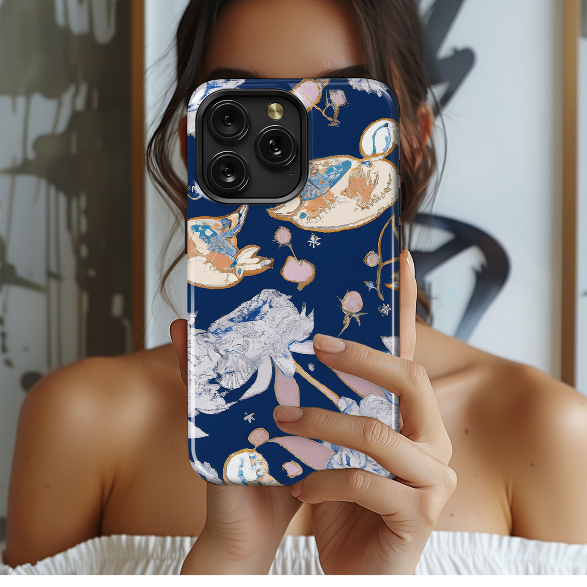 Vintage Floral with Peonies and Ducks Phone Case iPhone Samsung Cover Pixel 3649 - Image 2