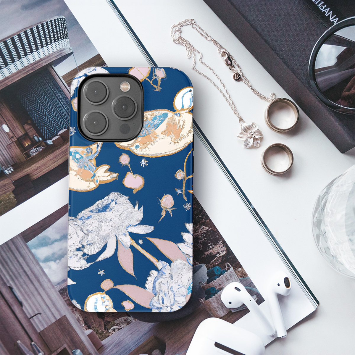 Vintage Floral with Peonies and Ducks Phone Case iPhone Samsung Cover Pixel 3649 - Image 3