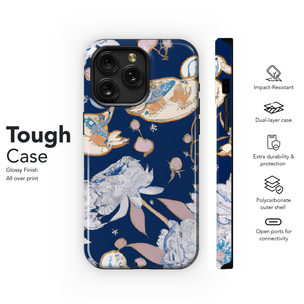 Vintage Floral with Peonies and Ducks Phone Case iPhone Samsung Cover Pixel 3649 - Image 6