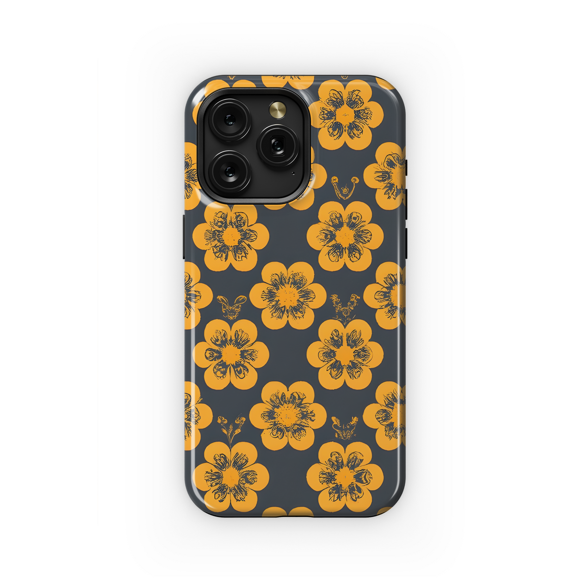 Vintage Ogee Flower Phone Case iPhone Samsung Cover Pixel 3332 - Image 1