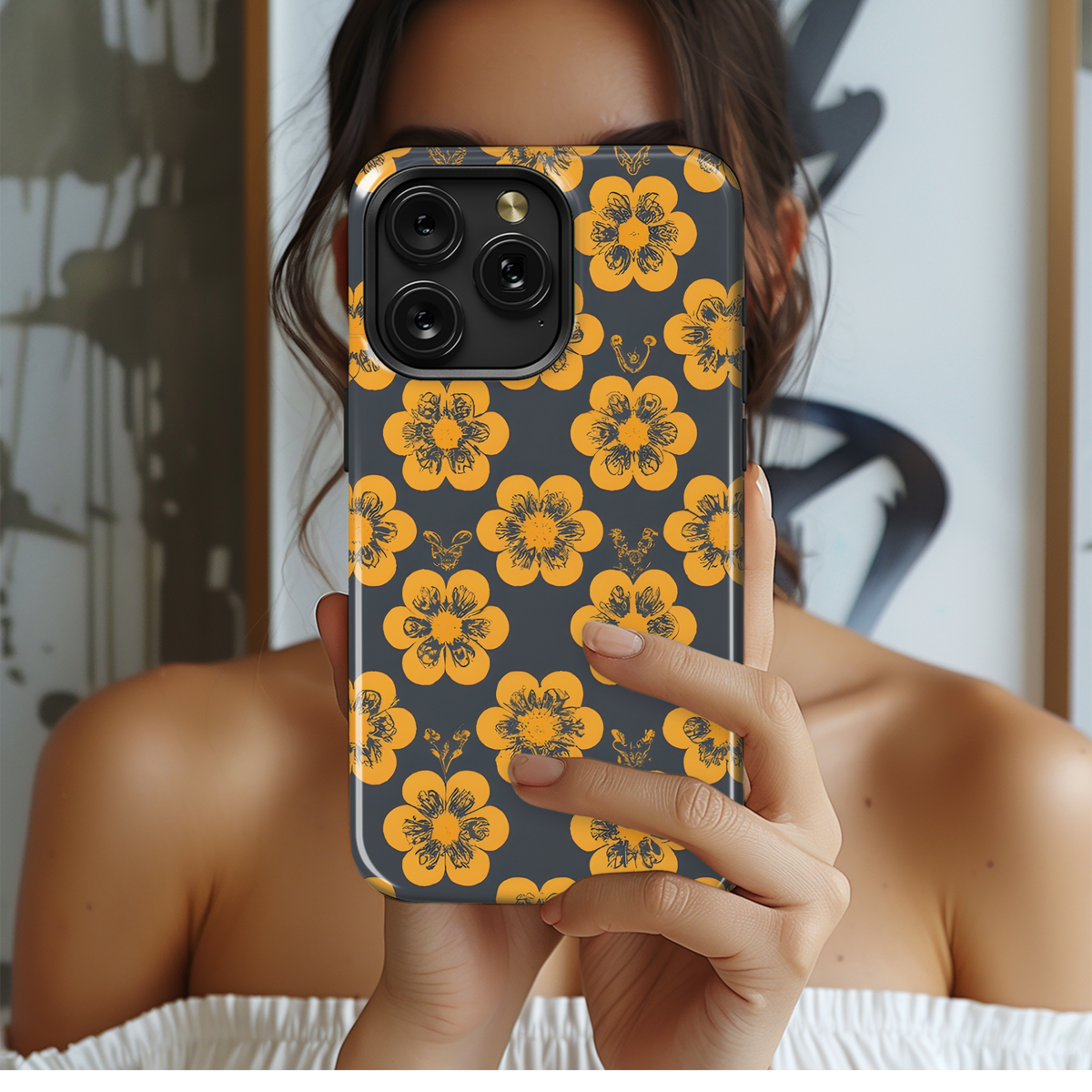 Vintage Ogee Flower Phone Case iPhone Samsung Cover Pixel 3332 - Image 2