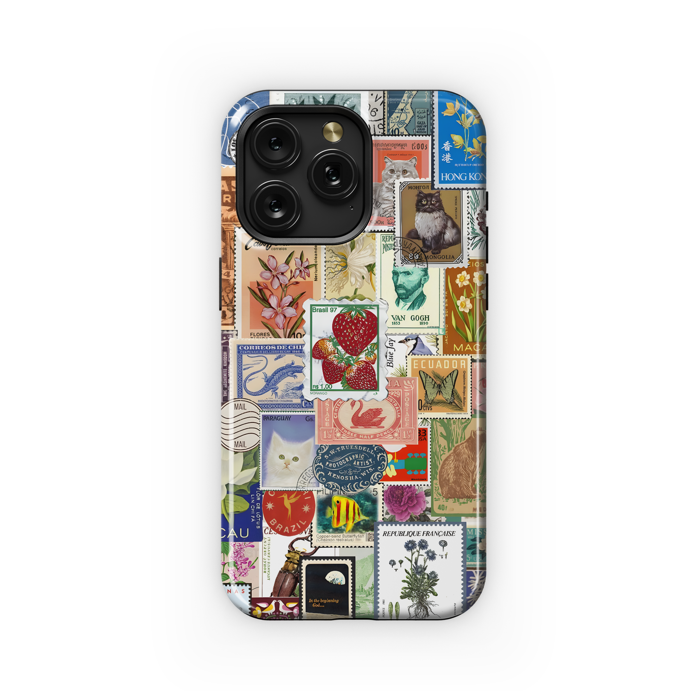 Vintage Postage Stamp Collage
 Phone Case iPhone Samsung Cover Pixel 4457 - Image 1