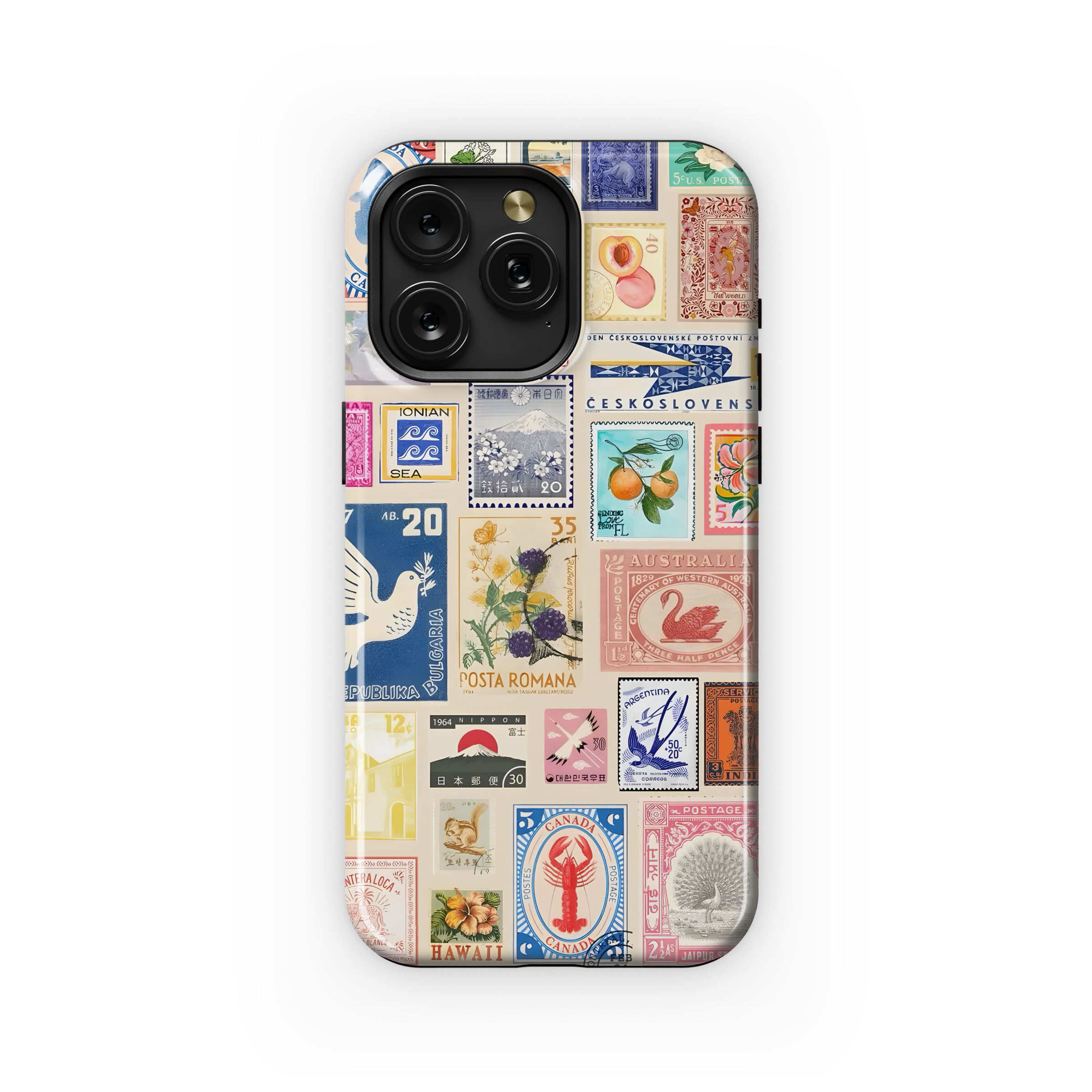 Vintage Postage Stamps
 Phone Case iPhone Samsung Cover Pixel 4456 - Image 1