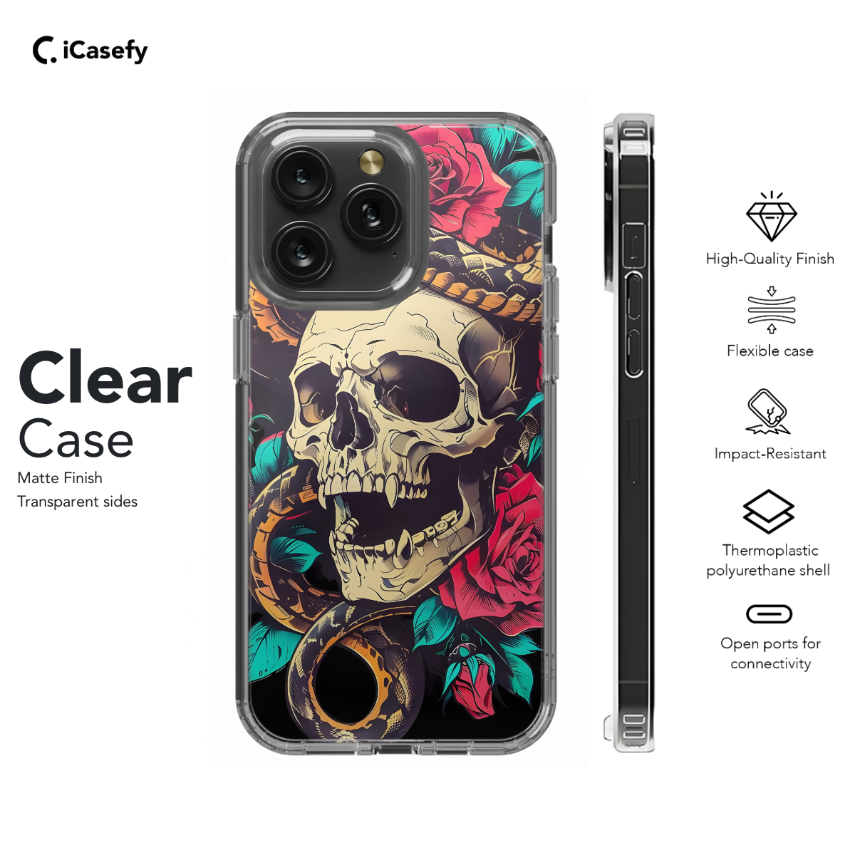 Vintage Snake Skeleton in Bloom Phone Case iPhone Samsung Cover Pixel 715 - Image 7