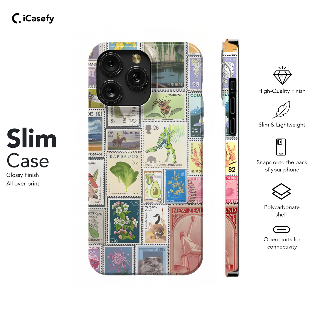 Vintage Stamps Collage Phone Case iPhone Samsung Cover Pixel 1924 - Image 6