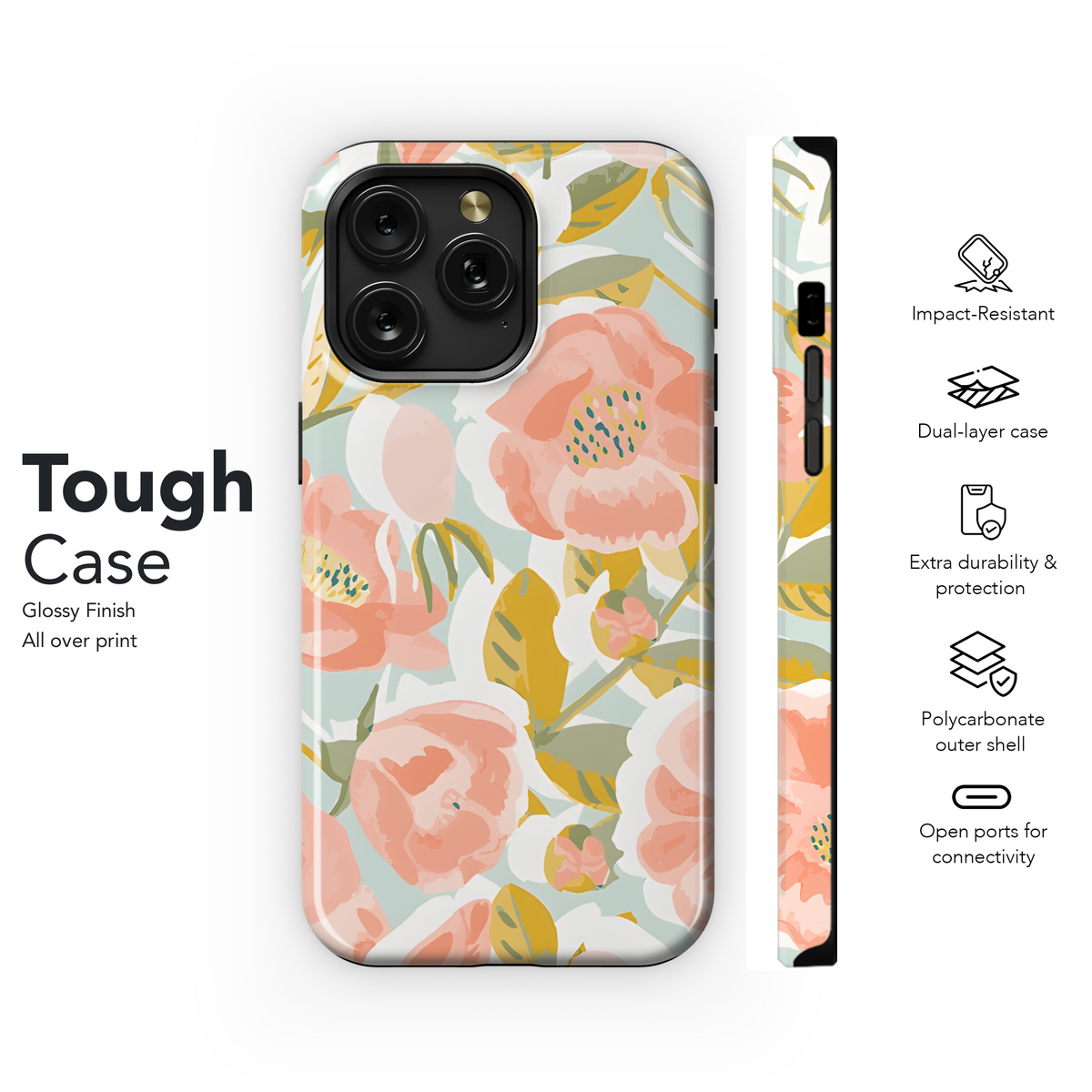 Vintage Watercolour Bloom Phone Case iPhone Samsung Cover Pixel 2433 - Image 6