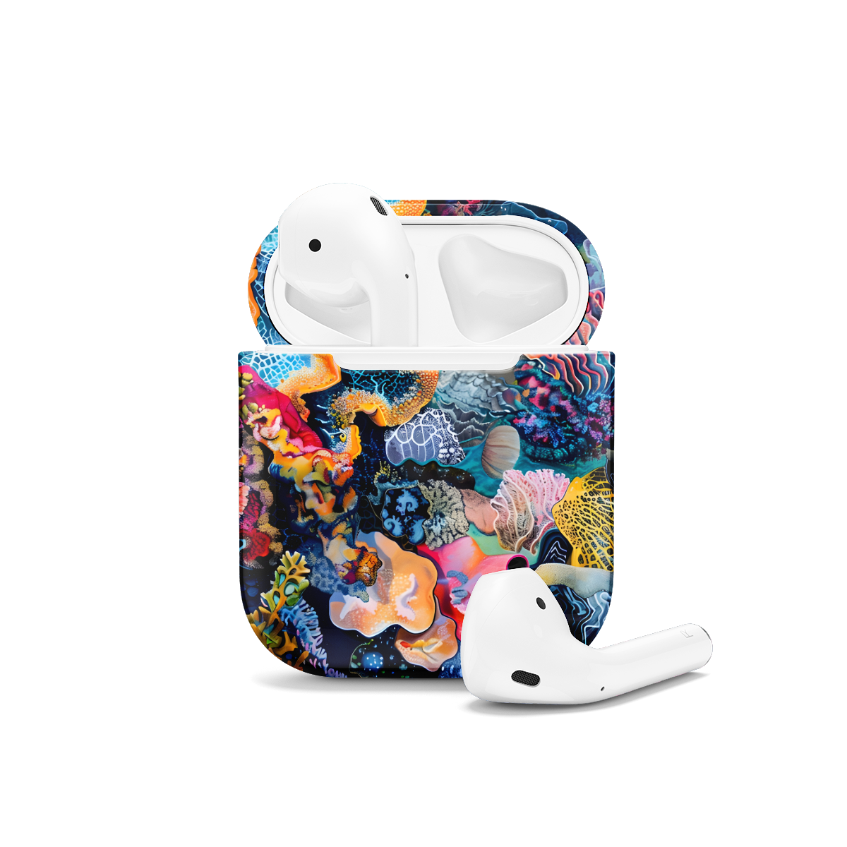 Watercolor Abstract Coral Reef AirPods Case AirPods Pro AirPods Pro 2 AirPods 3 AirPods 2 Glossy 1467 - Image 1