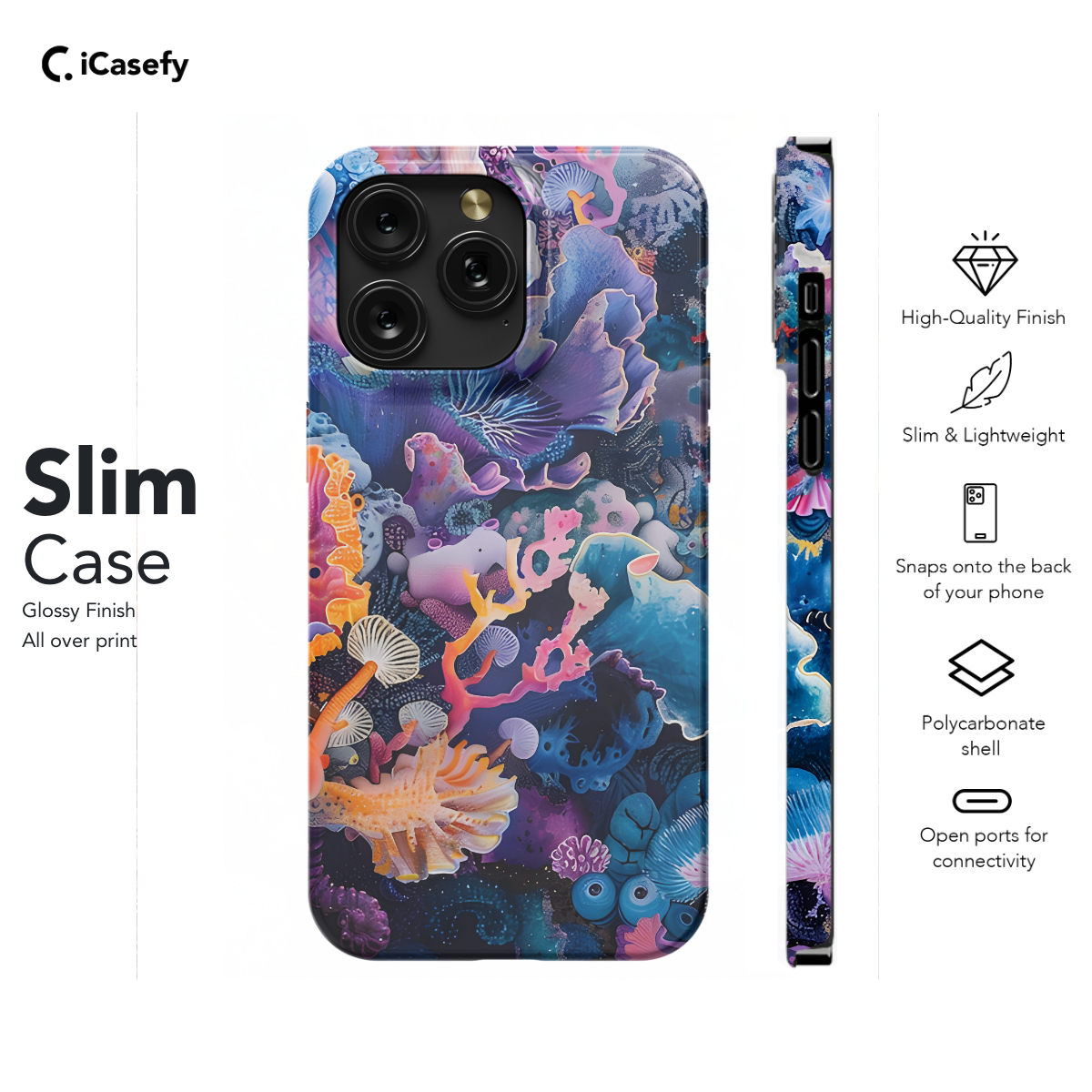 Watercolor Abstract Coral Reef Phone Case iPhone Samsung Cover Pixel 1187 - Image 6