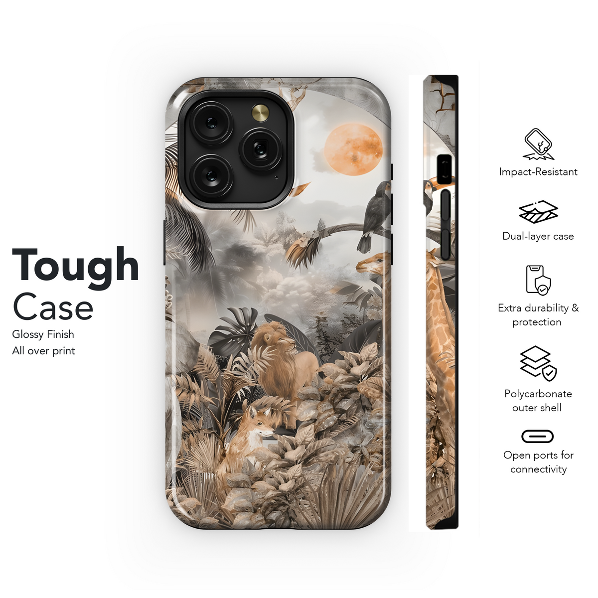 Watercolor Animals Phone Case iPhone Samsung Cover Pixel 2519 - Image 6