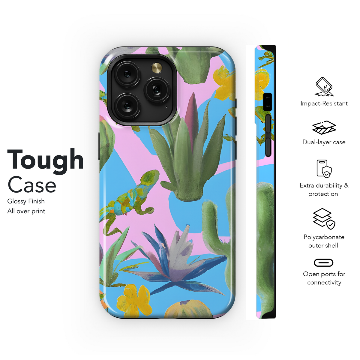 Watercolor Cactus Desert Phone Case iPhone Samsung Cover Pixel 3526 - Image 6