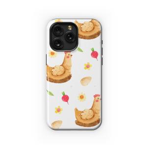 Watercolor Chicken Farm Pattern Phone Case iPhone Samsung Cover Pixel 5192 - Image 1