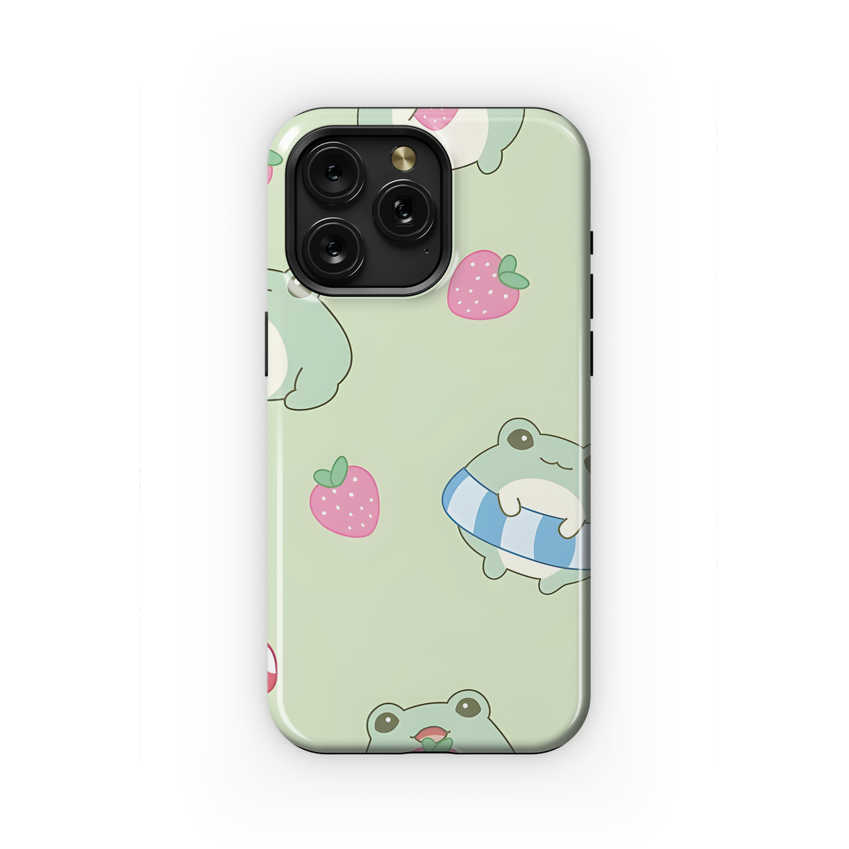 Watercolor Cute Frog Seamless Phone Case iPhone Samsung Cover Pixel 2249 - Image 1