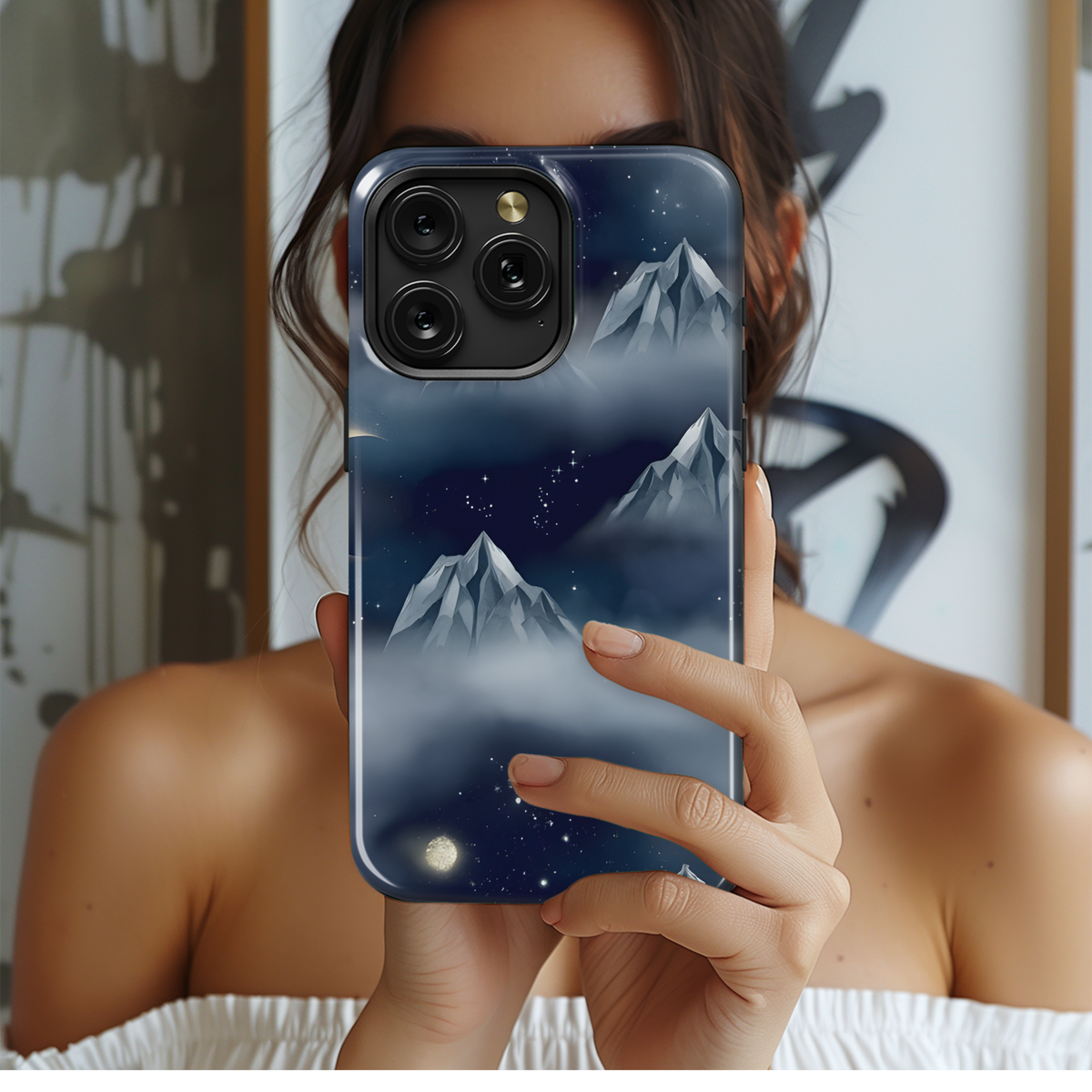 Watercolor Dreamy Mountains and Bears Phone Case iPhone Samsung Cover Pixel 3485 - Image 2