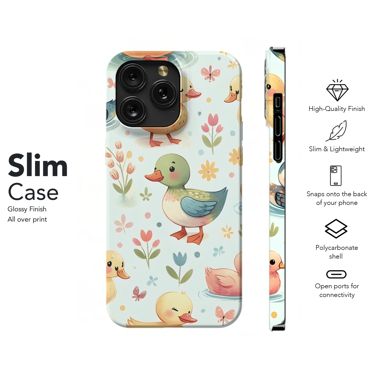 Watercolor Duck Phone Case iPhone Samsung Cover Pixel 2876 - Image 7