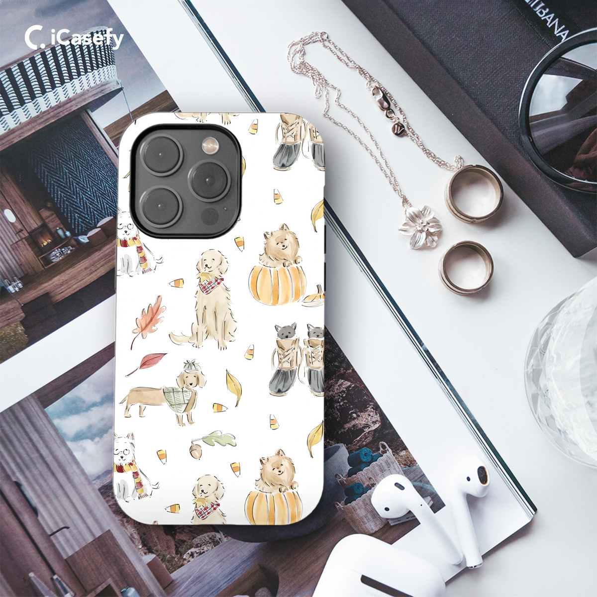 Watercolor Fall Animals Phone Case iPhone Samsung Cover Pixel 1834 - Image 3