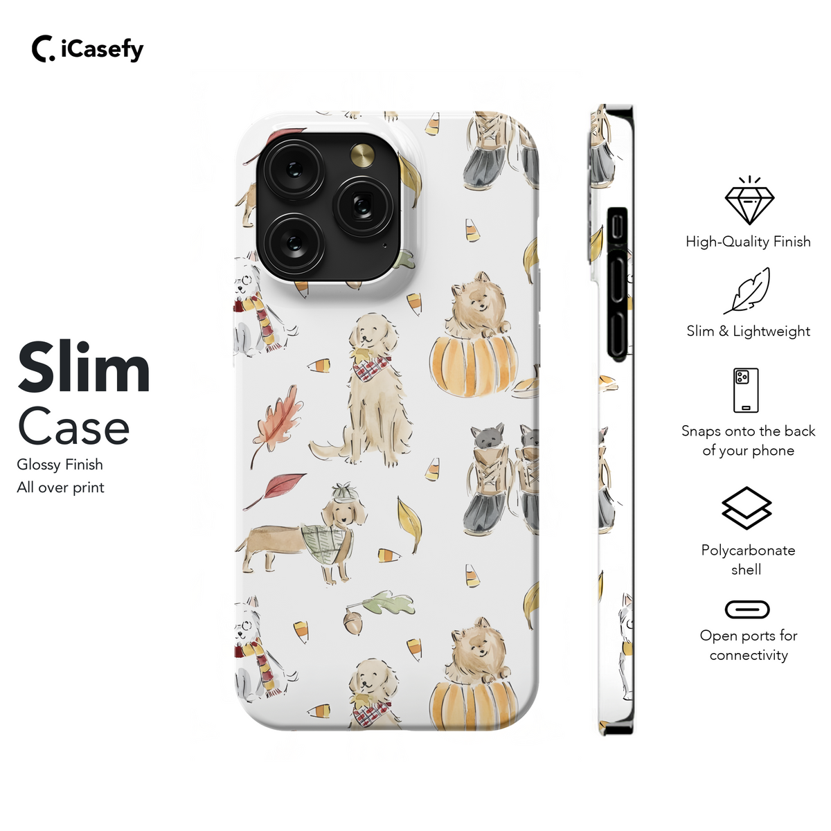 Watercolor Fall Animals Phone Case iPhone Samsung Cover Pixel 1834 - Image 7