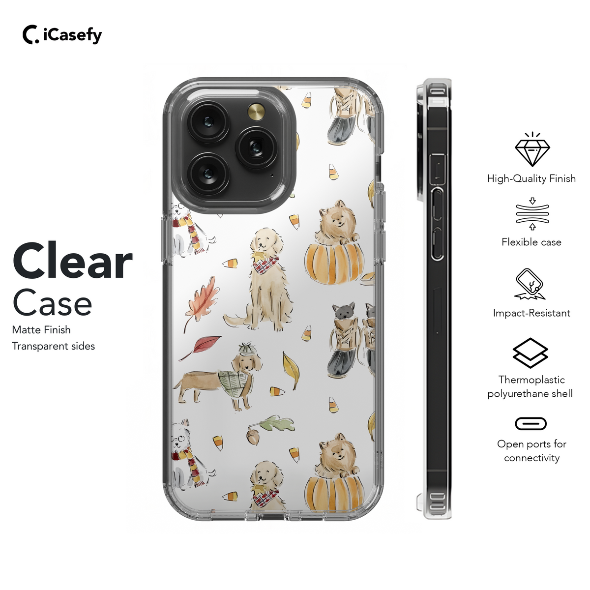 Watercolor Fall Animals Phone Case iPhone Samsung Cover Pixel 1834 - Image 8