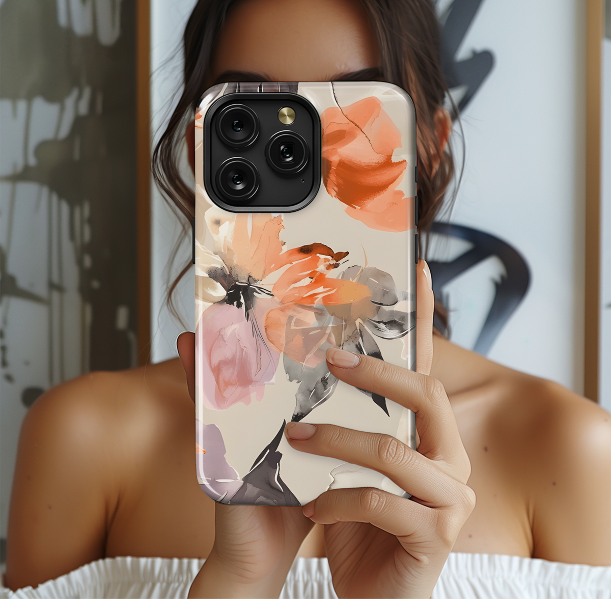 Watercolor Flower Seamless Pattern Phone Case iPhone Samsung Cover Pixel 2436 - Image 2