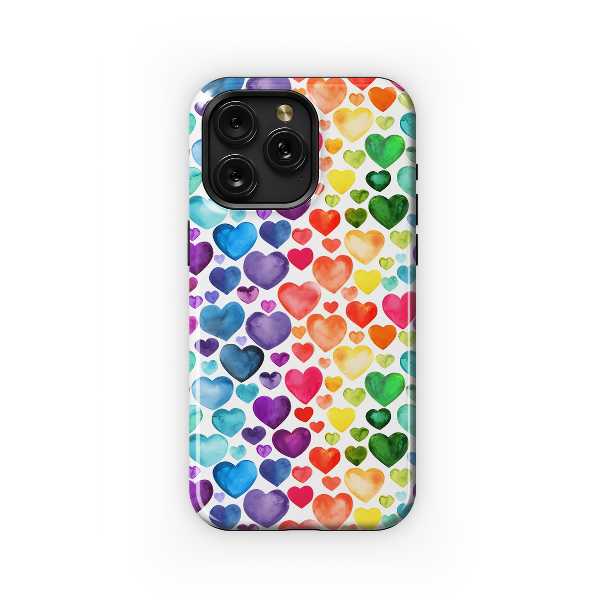 Watercolor Hearts Phone Case iPhone Samsung Cover Pixel 3856 - Image 1