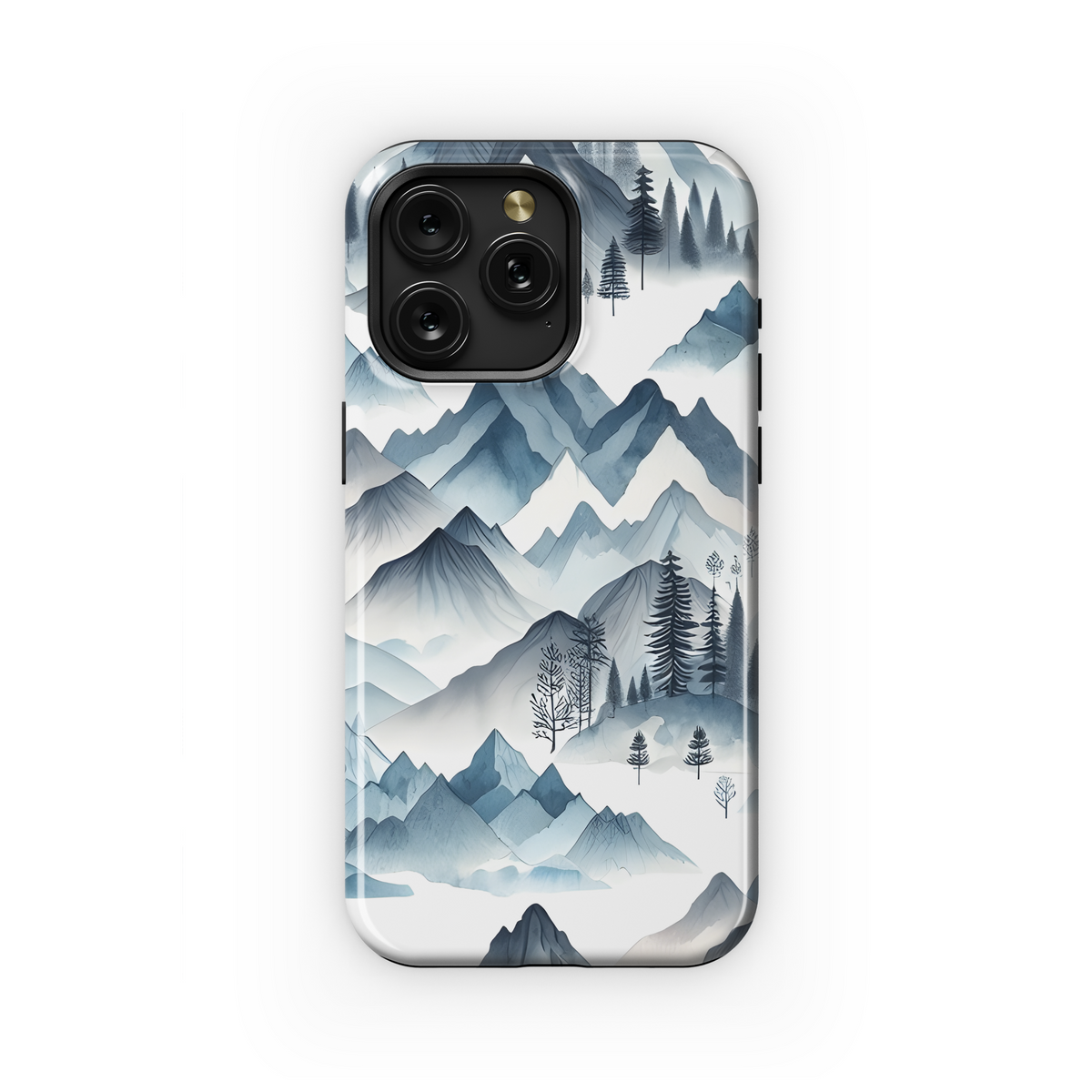 Watercolor Mountain Painting Phone Case iPhone Samsung Cover Pixel 3164 - Image 1