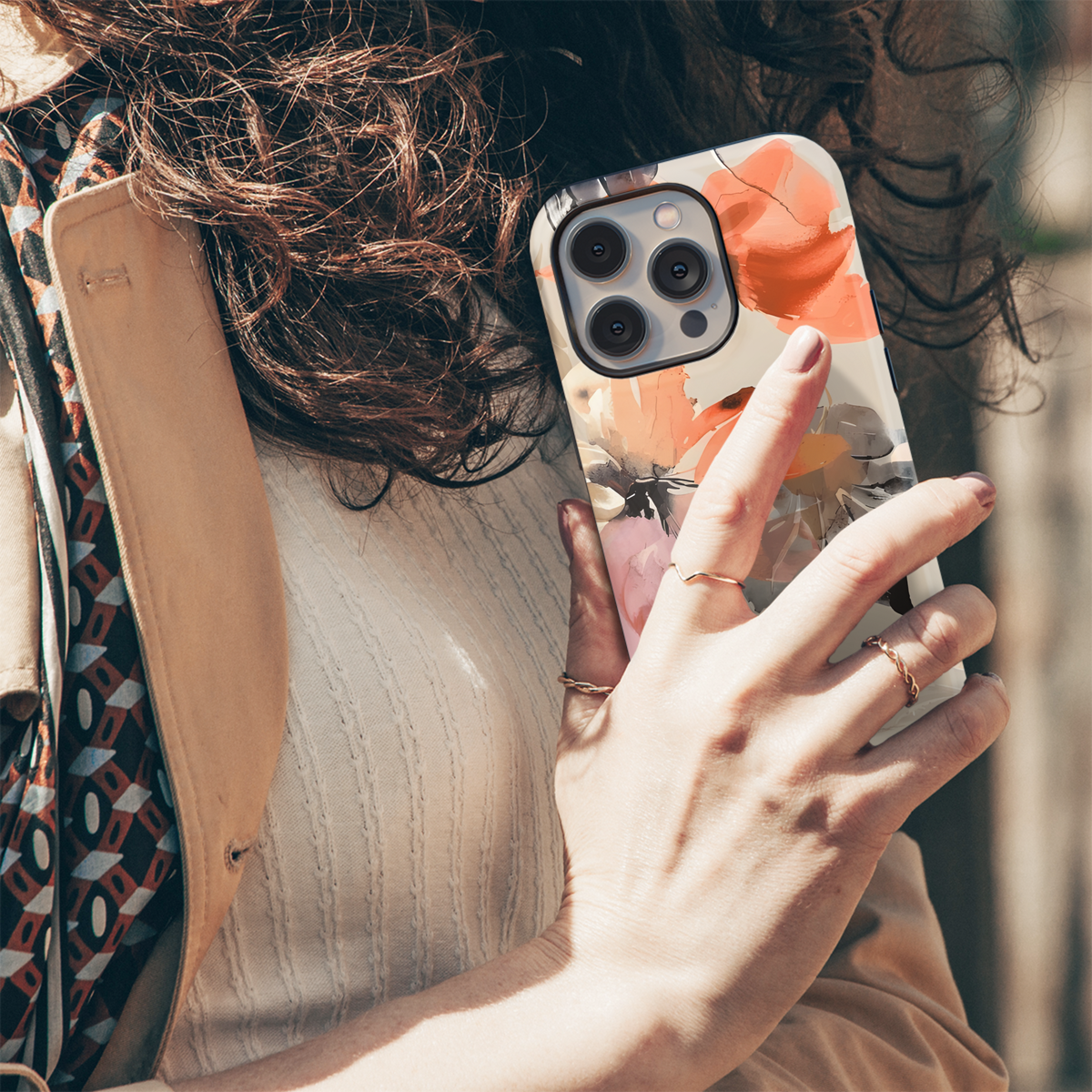 Watercolor Orange Sweet Flowers Phone Case iPhone Samsung Cover Pixel 2599 - Image 5