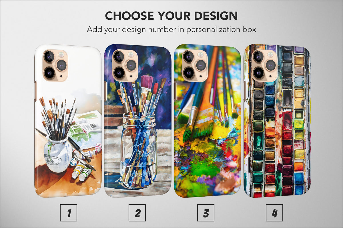 Watercolor Palette Phone Case Draw Brush Paint Color Aesthetic Cover - Image 1