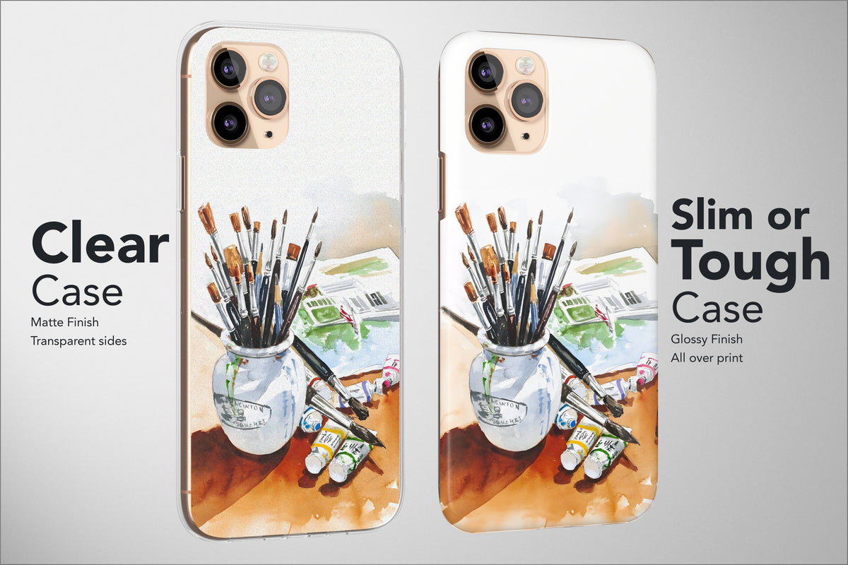 Watercolor Palette Phone Case Draw Brush Paint Color Aesthetic Cover - Image 2