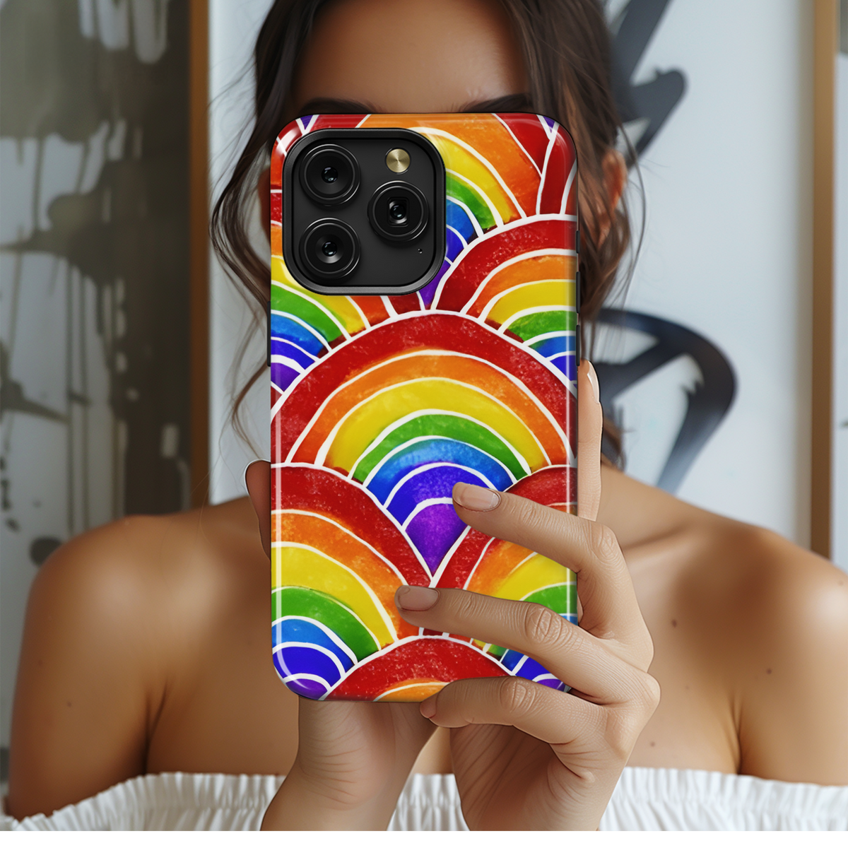 Watercolor Rainbow LGBTQ Phone Case iPhone Samsung Cover Pixel 3867 - Image 2