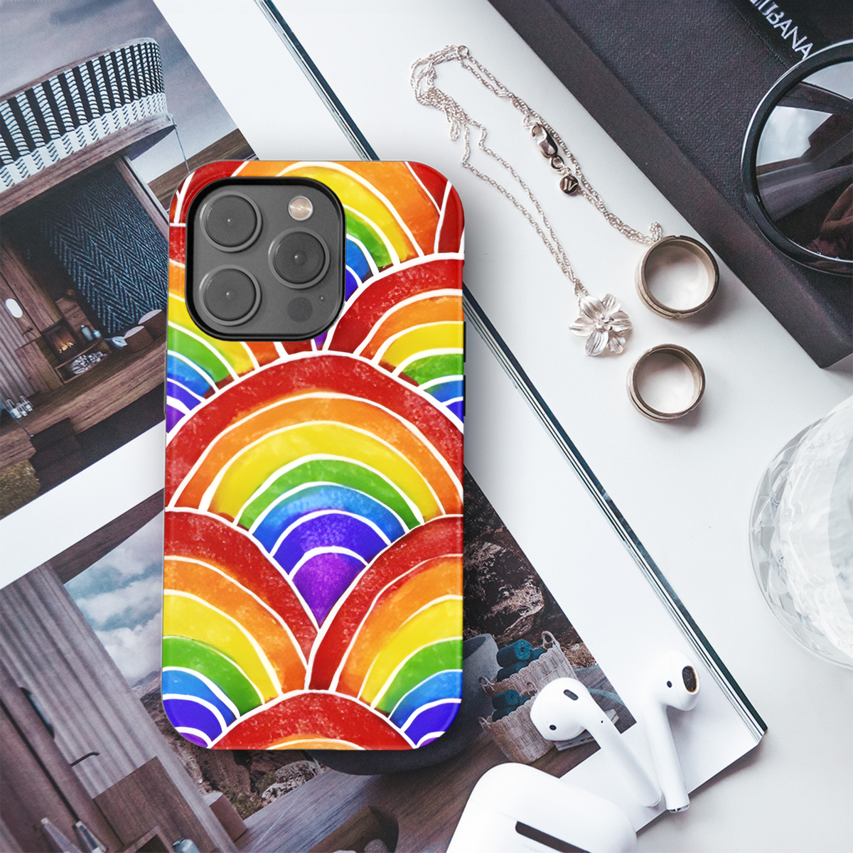 Watercolor Rainbow LGBTQ Phone Case iPhone Samsung Cover Pixel 3867 - Image 3