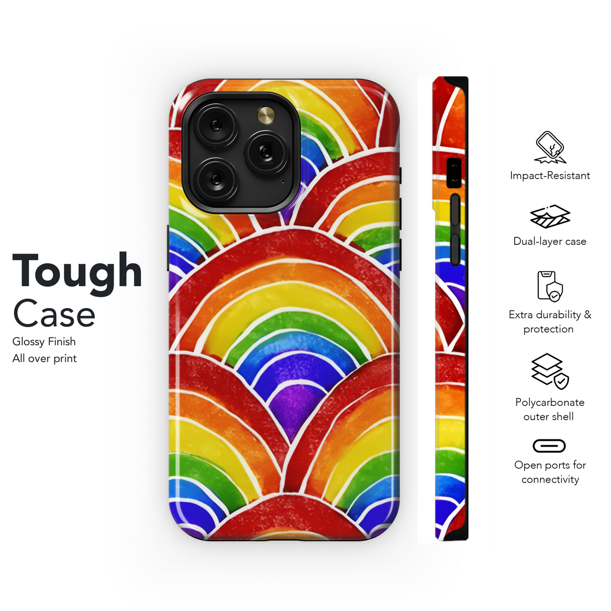 Watercolor Rainbow LGBTQ Phone Case iPhone Samsung Cover Pixel 3867 - Image 6