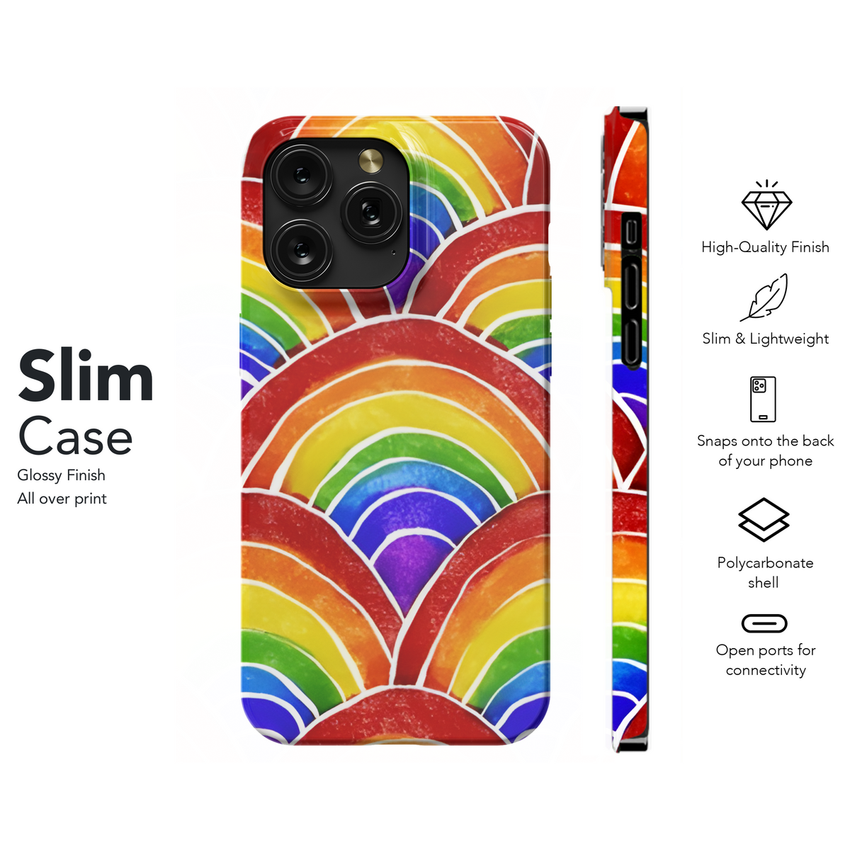 Watercolor Rainbow LGBTQ Phone Case iPhone Samsung Cover Pixel 3867 - Image 7