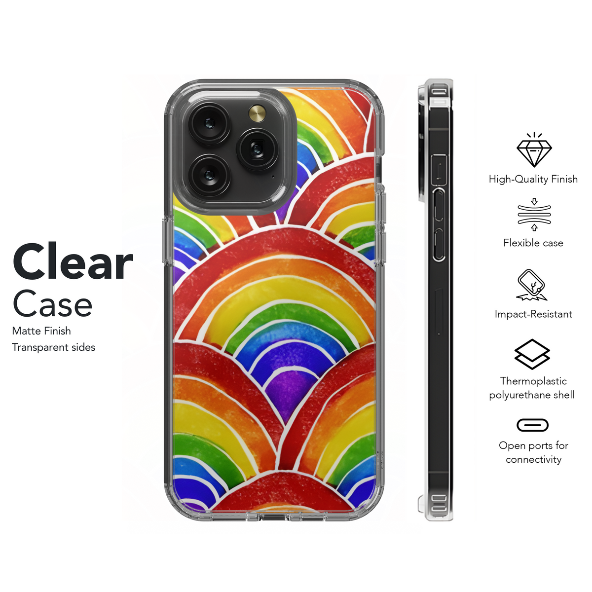 Watercolor Rainbow LGBTQ Phone Case iPhone Samsung Cover Pixel 3867 - Image 8